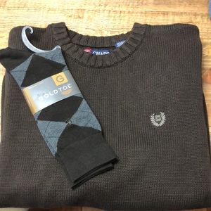 Men’s Chaps Sweater and pair of GOLDTOE Socks
